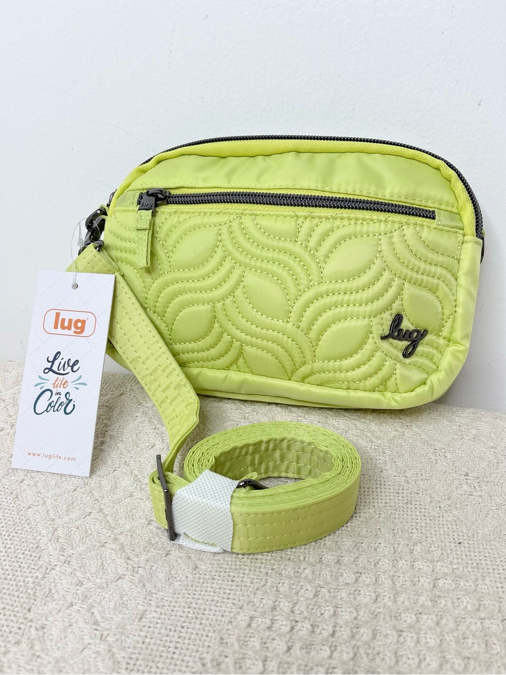 NWT Lug Super Coupe Convertible Crossbody Bag Margarita with Flamingo lining